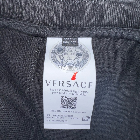 Mens Versace Greca Print Sweatpants - Black - Picture 4 of 9